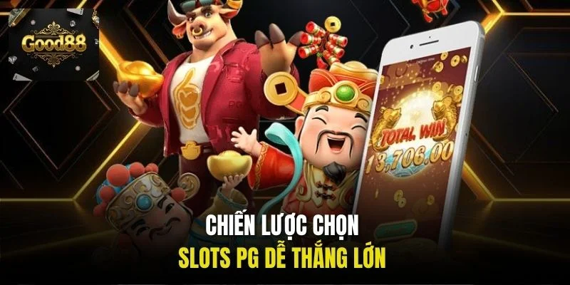 Nhân vật bò, Thần Tài và điện thoại hiện Total Win trong bài slot PG GOOD88