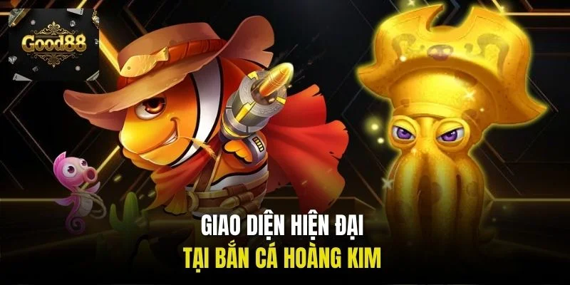 Bắn cá Hoàng Kim GOOD88 với các nhân vật cá và sinh vật biển trong game.